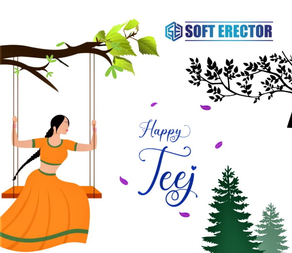 Happy Teej Festival Womans Enjoying On Swing Vector, Lady, Swing, Festival  PNG and Vector with Transparent Background for Free Download
